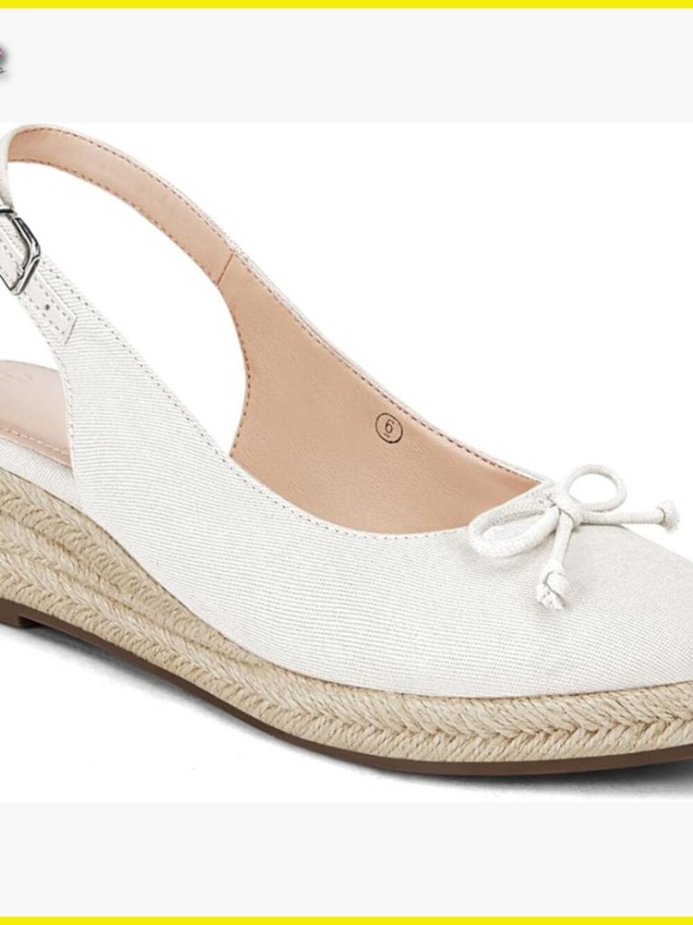 Canvas Espadrilles Wedges Platform Slingback Closed Toe Bow Dress Sandals